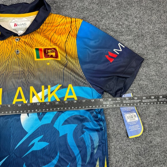 MAS Sri Lanka Cricket T20 World Cup Polo Mens L Blue Lion - Picture 7 of 8